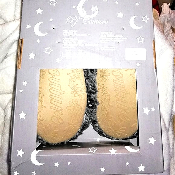 PJ Couture Slippers & Eye Mask Set L (9-10) Cat NIB - Picture 3 of 3